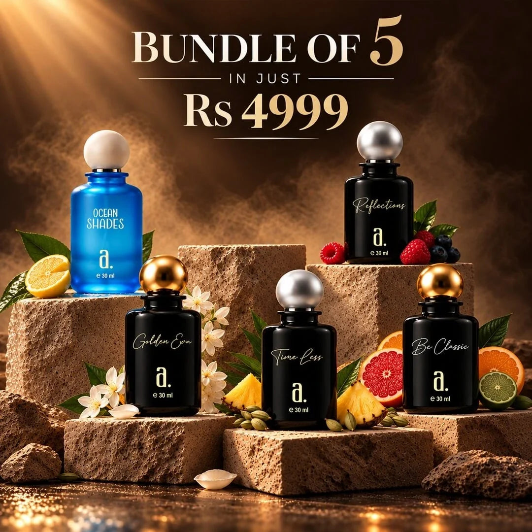 Luxury Perfume Bundle – 5 Premium 30ml Fragrances | Ocean Shades, Golden Era, Timeless, Reflections & Be Classic
