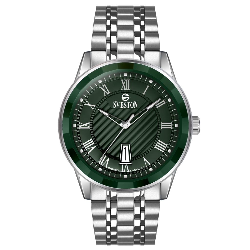 Sveston Black Dial Two-Tone Watch