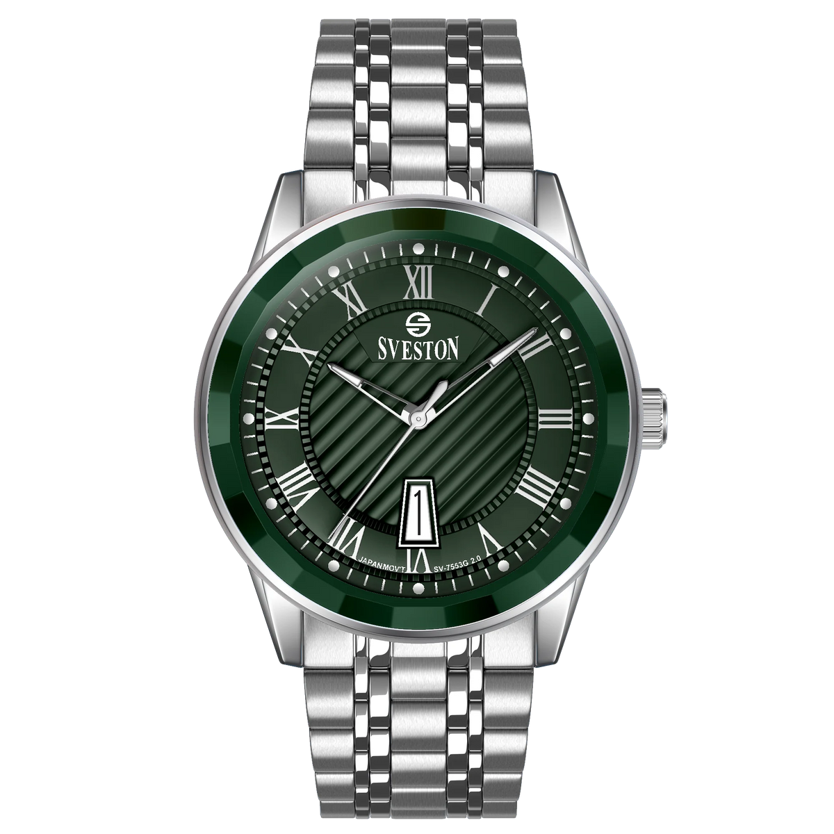 Sveston Black Dial Two-Tone Watch